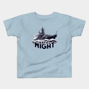 Powerful Battleship, Naval Might Kids T-Shirt